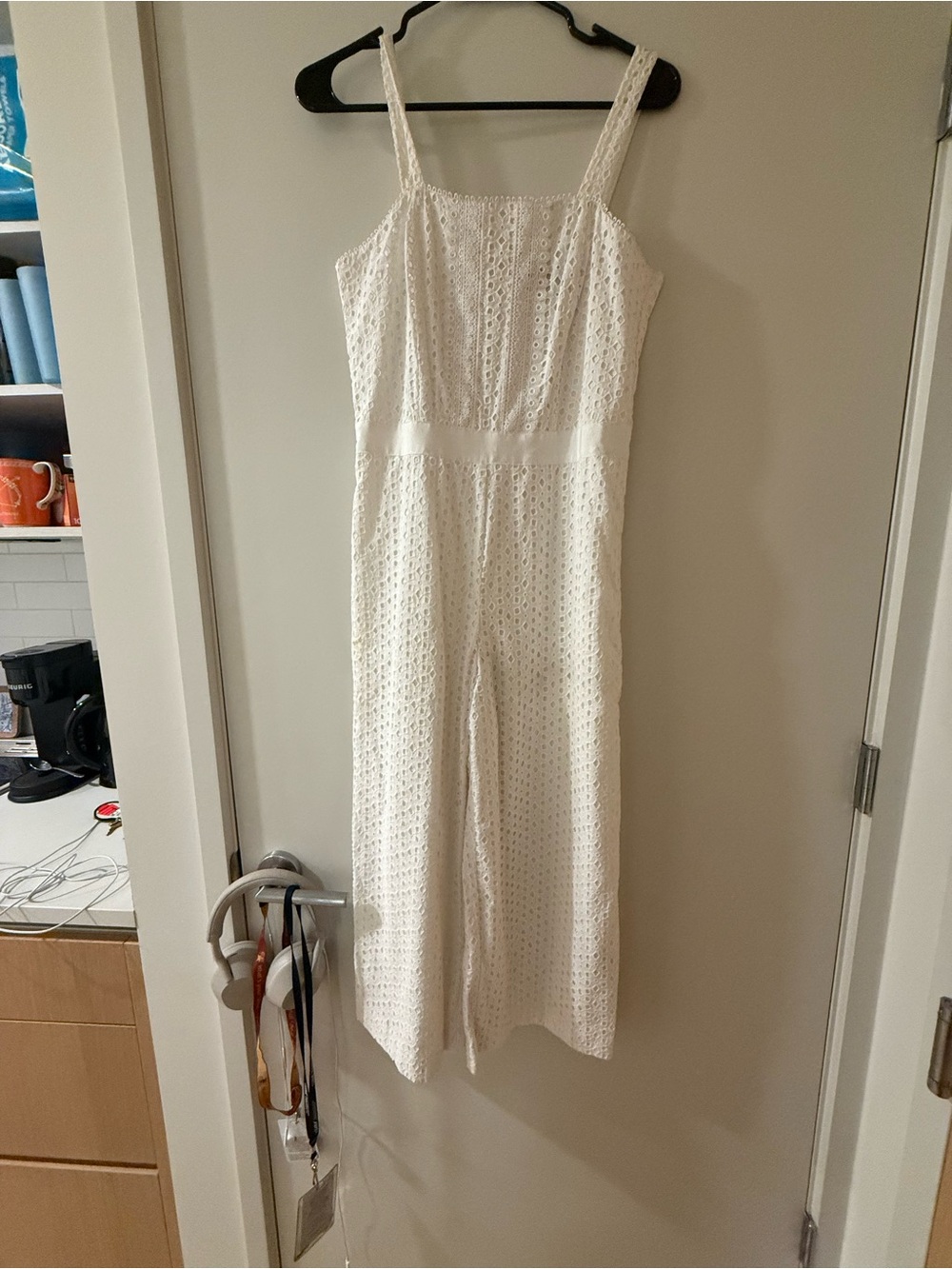 Banana Republic White Eyelet Jumpsuit
